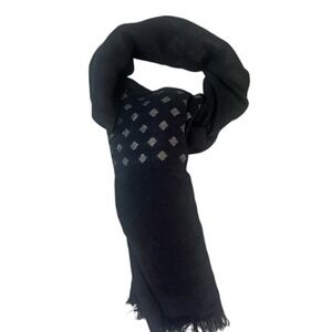 Anne Klein Scarf - Dark Navy Blue / Silver Metallic / Dark Forest Green 6x2 feet